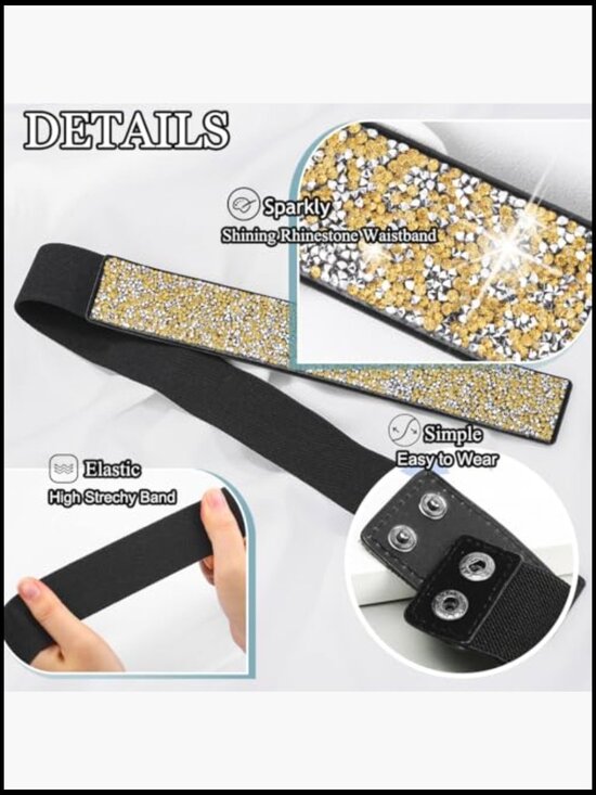 Rhinestone Elastic Waist Belt Crystal Wedding Dress Sash